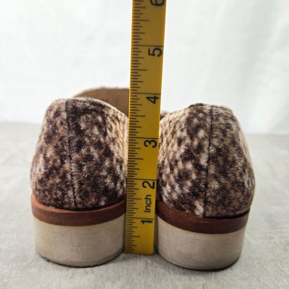 Free People Slip On Shoes Size 6 Brown Velour Animal Print Preppy Loafers - Picture 5 of 10